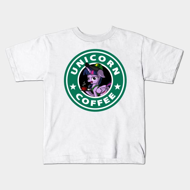 Unicorn Coffee Kids T-Shirt by TeeGrayWolf